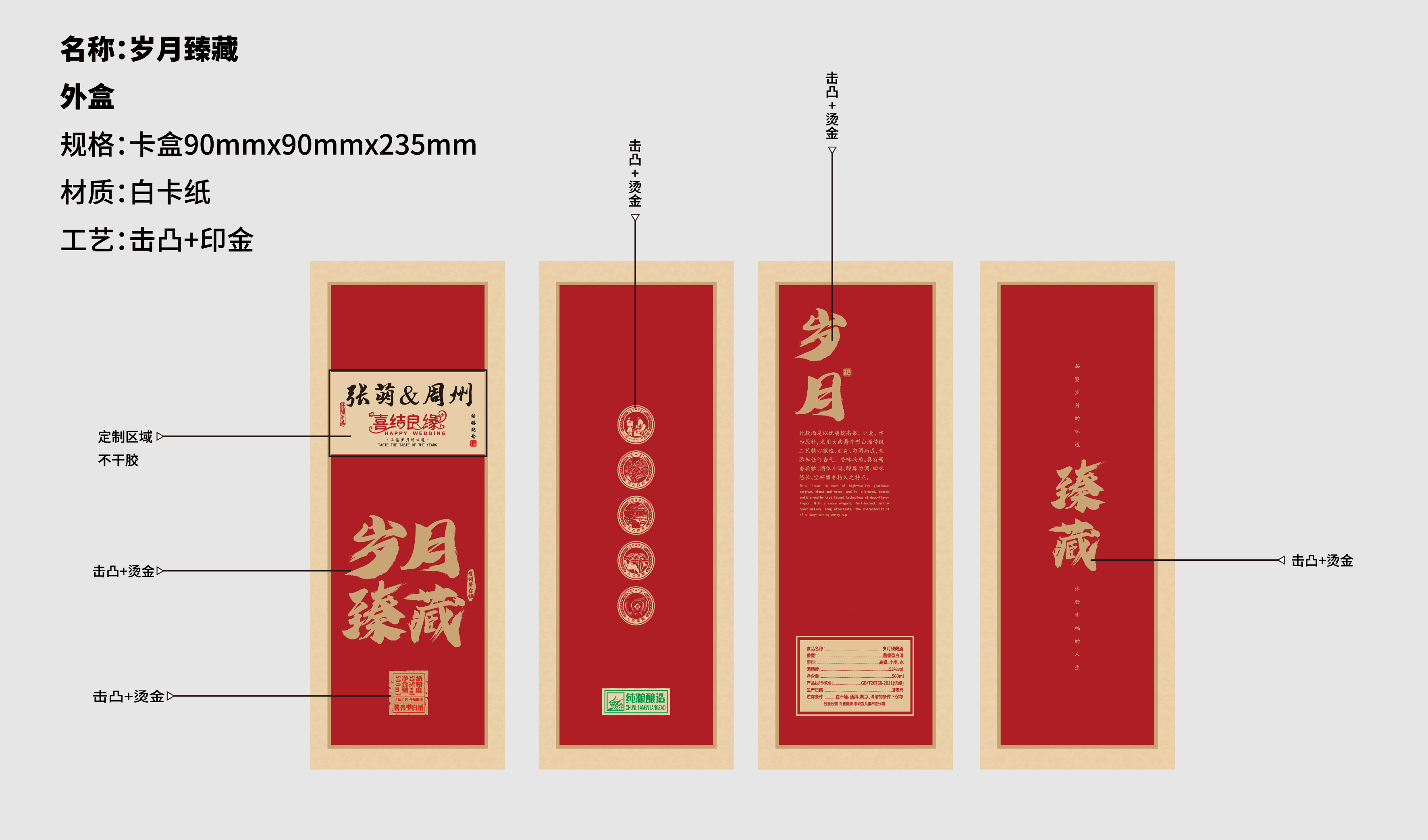 喜宴—婚宴 红色茅型瓶 白酒包装 平面文件